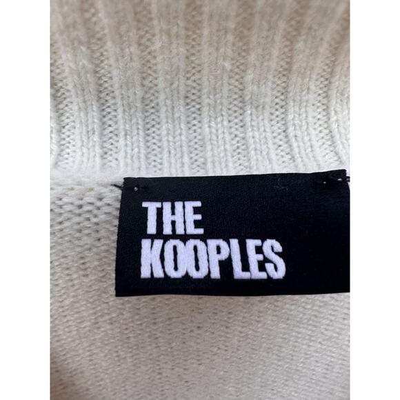 The Kooples Women’s Mock-Neck Cashmere-Blend Oversized Minimalist Sweater Ecru L - Picture 9 of 16